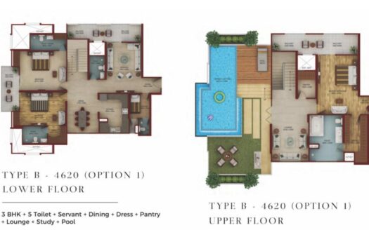Duplex ( 5BHK – 4620 Sqft ) + Pool